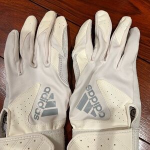 Adidas White and Gray Sports Gloves